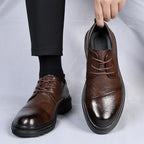 Men's Genuine Leather Dress Shoes – Cushioned Non Slip Comfort Fit-Men's Loafers-Brown-5-