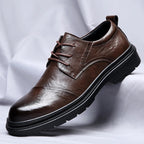 Men's Genuine Leather Dress Shoes – Cushioned Non Slip Comfort Fit-Men's Loafers-Brown-5-