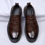 Men's Genuine Leather Dress Shoes – Cushioned Non Slip Comfort Fit-Men's Loafers-Brown-5-