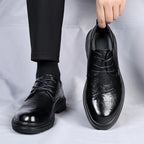 Men's Genuine Leather Dress Shoes – Cushioned Non Slip Comfort Fit-Men's Loafers-Black-5-