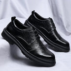 Men's Genuine Leather Dress Shoes – Cushioned Non Slip Comfort Fit-Men's Loafers-Brown-5-