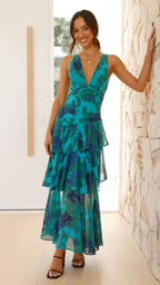 Women's Elegant Maxi Dress for Effortless Summer Style-Summer Dress-Green-S-