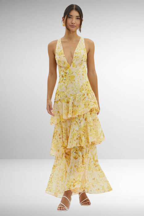Women's Elegant Maxi Dress for Effortless Summer Style-Summer Dress-Yellow-S-
