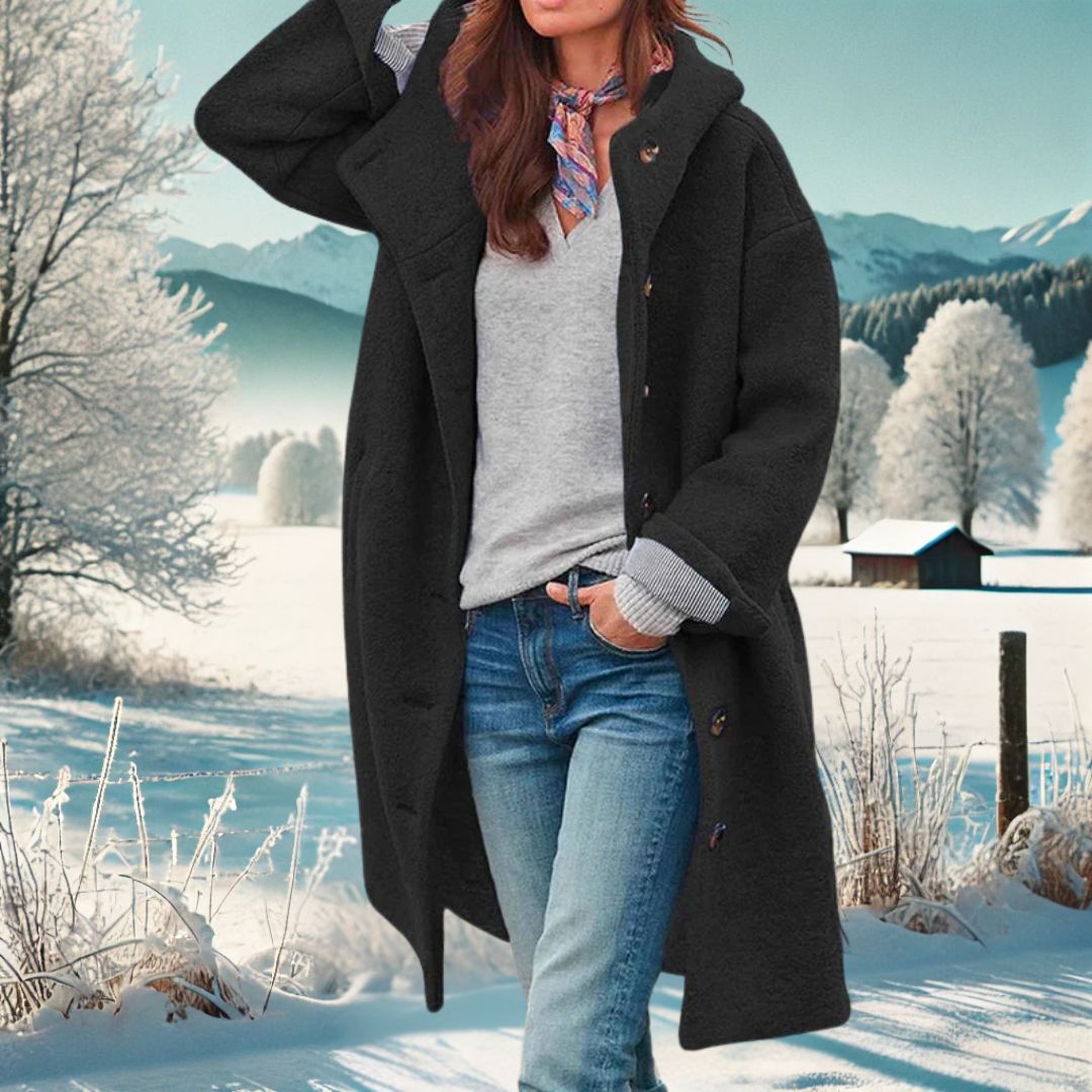 Ellaise Windbreaker Jacket – Stylish Hooded Coat for Women-Women's Winter Jacket-CAMOUFIT-Black-S-Camoufit