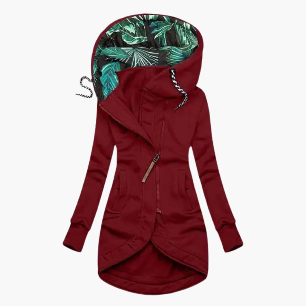 Emilia Women's Winter Jacket - Elegant Warm Windproof Style-Puffer Jackets-Red-S-Camoufit