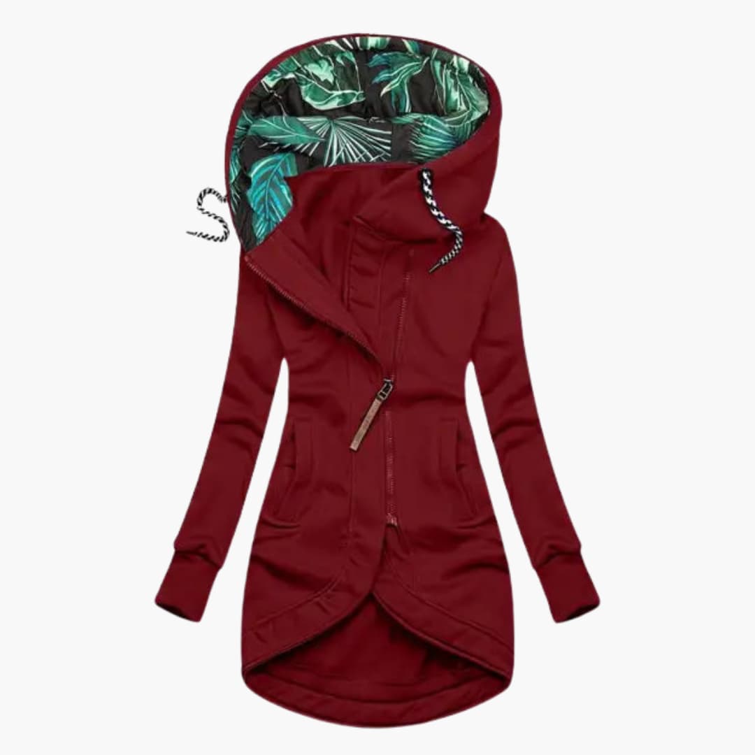 Emilia Women's Winter Jacket - Elegant Warm Windproof Style-Puffer Jackets-Red-S-Camoufit