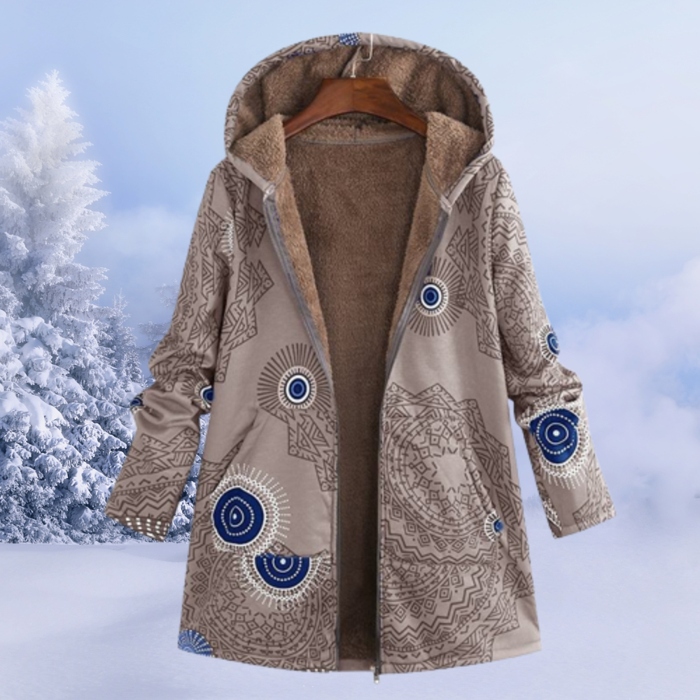 Ettana Warm Long Women's Winter Jacket - Modern Everyday Fit-Women's Winter Jacket-Khaki-S-Camoufit