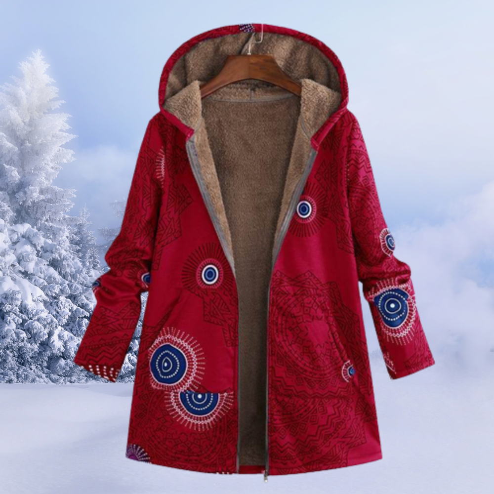 Ettana Warm Long Women's Winter Jacket - Modern Everyday Fit-Women's Winter Jacket-Wine red-S-Camoufit