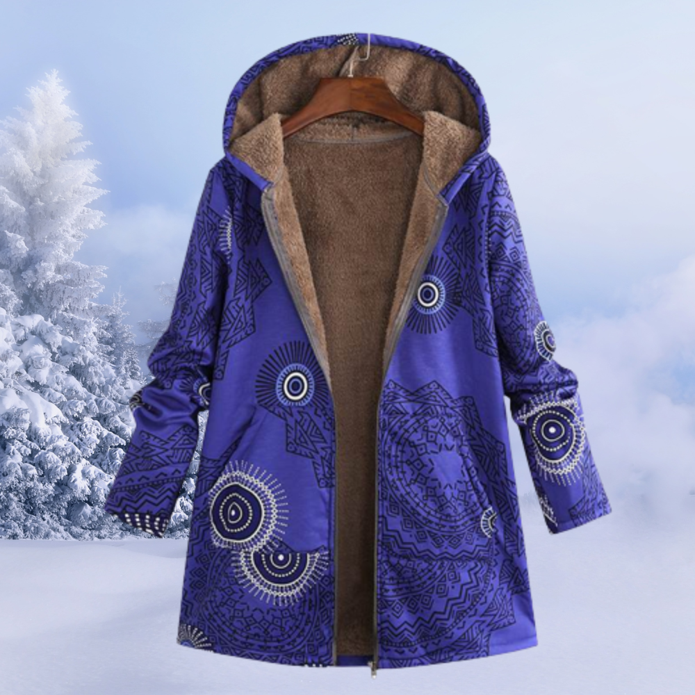 Ettana Warm Long Women's Winter Jacket - Modern Everyday Fit-Women's Winter Jacket-Blue-S-Camoufit