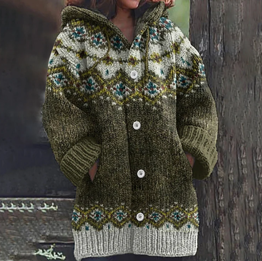 Elmira Women's Soft Winter Cardigan – Cozy Elegant Layer-Women's Winter Cardigan-Green-S-Camoufit