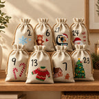 Fabric Drawstring Advent Calendar Bags