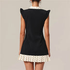 Bellune | Polka Dot Dress for Women – A-Line Flutter Sleeve Fit-Dresses-Black-S-Camoufit
