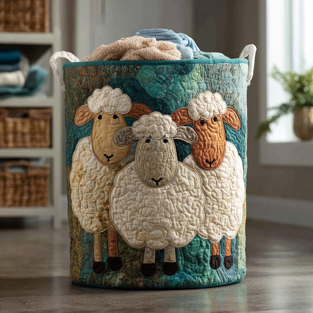 Padded Laundry Basket with Canvas Handles, Self-Standing, 3 Sizes