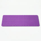Purple foldable yoga exercise mat with accordion folds, rectangular 72 x 24 in