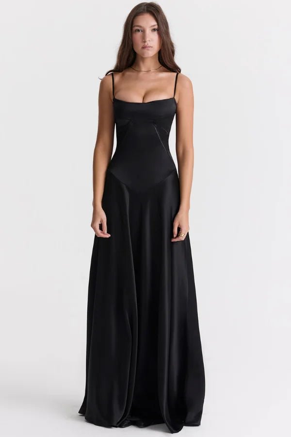 Women's Corset Maxi Dress – Elegant Evening Fit – Camoufit