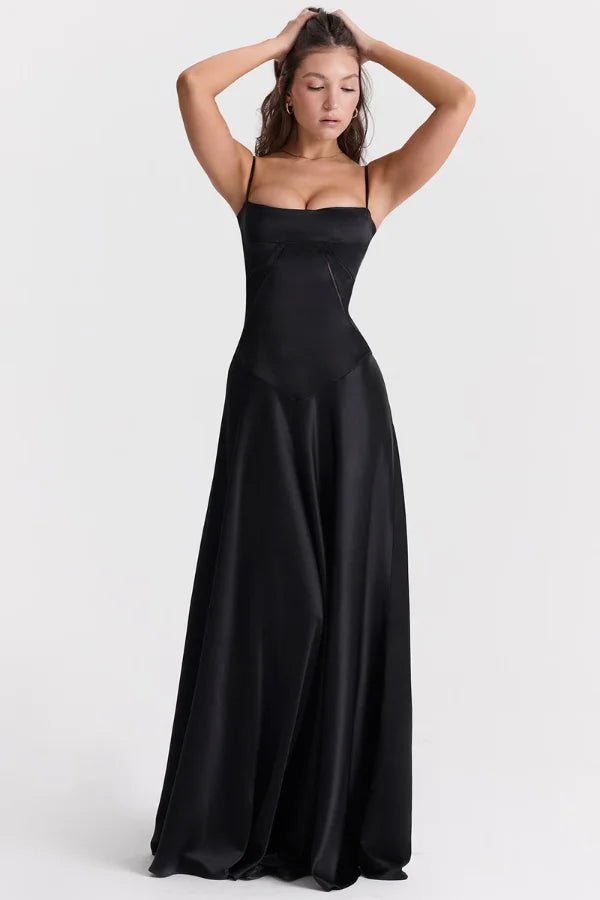 Gabriella Corset Maxi Dress – Elegant Evening Fit-Wedding Guest Dresses-Black-XS-Camoufit