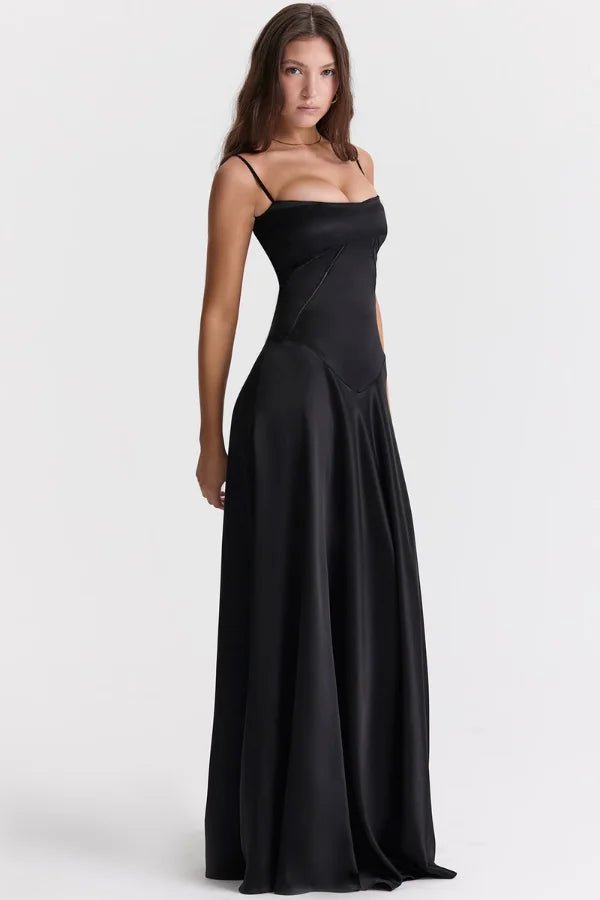 Gabriella Corset Maxi Dress – Elegant Evening Fit-Wedding Guest Dresses-Black-XS-Camoufit