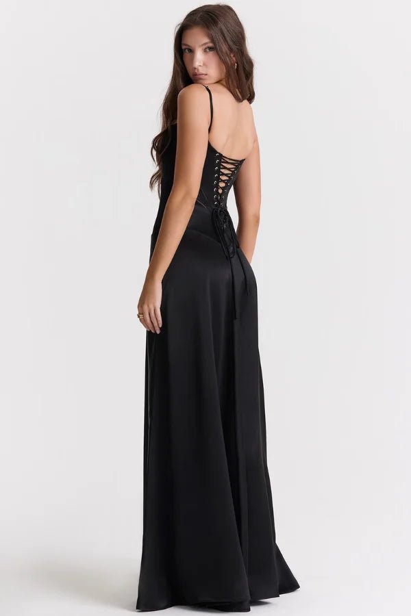 Gabriella Corset Maxi Dress – Elegant Evening Fit-Wedding Guest Dresses-Black-XS-Camoufit