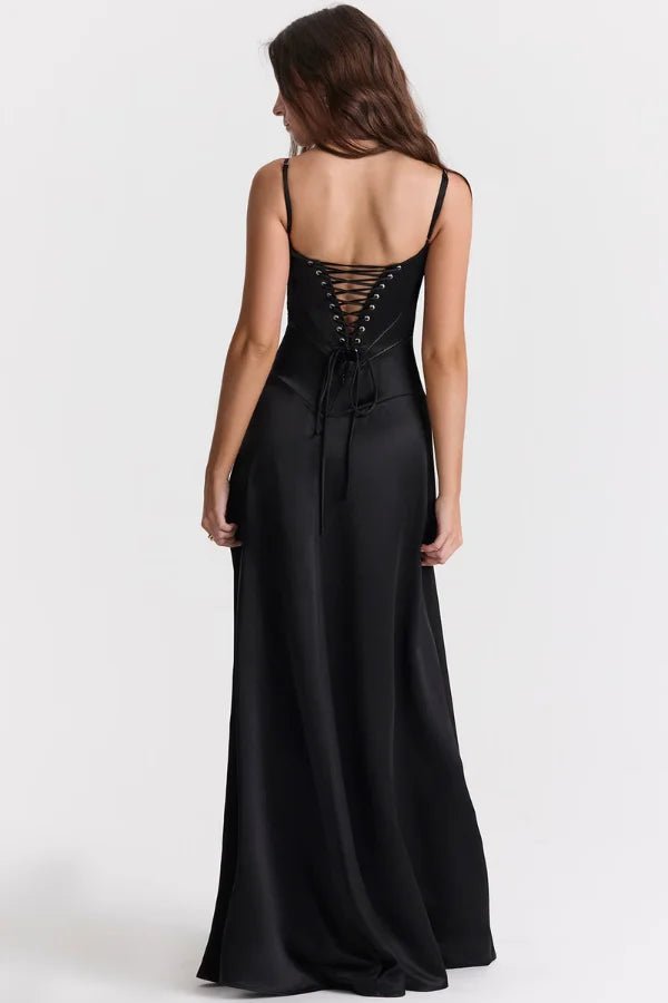 Gabriella Corset Maxi Dress – Elegant Evening Fit-Wedding Guest Dresses-Black-XS-Camoufit