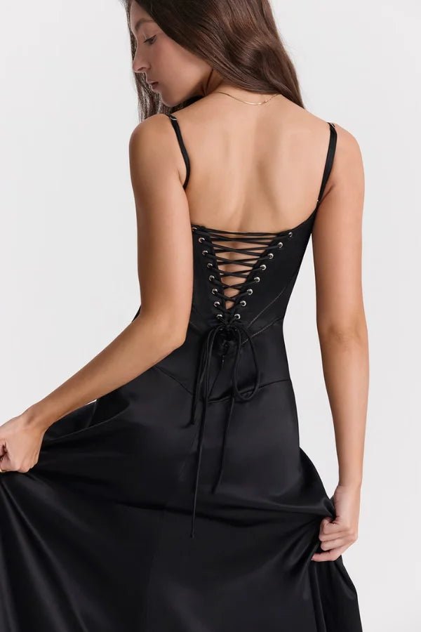 Gabriella Corset Maxi Dress – Elegant Evening Fit-Wedding Guest Dresses-Black-XS-Camoufit