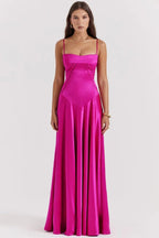 Gabriella Corset Maxi Dress – Elegant Evening Fit-Wedding Guest Dresses-Pink-XS-Camoufit
