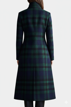 Zoe | Plaid Coat Women Mid-Length Winter Elegant Fit-Women's Jacket-Green-S-Camoufit