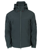 Men's Hooded Softshell Jacket – Tactical Windproof & Waterproof Jacket with Hood, Black, Green or Gray, S–3XL – Nisyros