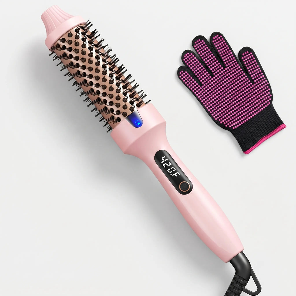 Heated Round Brush 1.5 in – Thermal Styling Brush for Dry Hair, 6 Heat Settings 266–428 °F, 30-Second Heat-Up