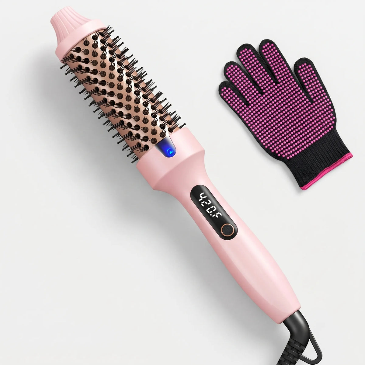Heated Round Brush 1.5 in – Thermal Styling Brush for Dry Hair, 6 Heat Settings 266–428 °F, 30-Second Heat-Up