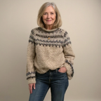 Naïra | Women's Handcrafted Icelandic Knit Jumper Soft Breathable Cosy Patterned Pullover Sweater-Women's Sweater-S-