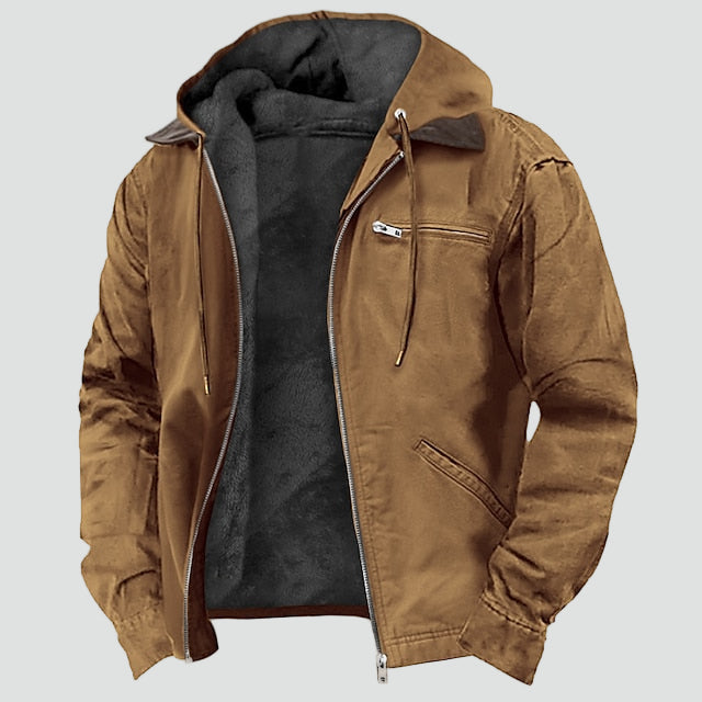 Hermosa | Men's Transitional Jacket with Hood and Warm Fleece Lining