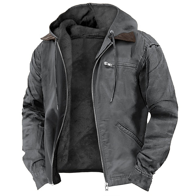 Hermosa | Men's Transitional Jacket with Hood and Warm Fleece Lining