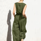 Aria Women's High-Waist Sleeveless Wide-Leg Jumpsuit-Jumpsuit-CAMOUFIT-Black-S-Camoufit