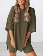 Lunaria | Women's Minimal Lounge Set – Oversized Relaxed Comfort Fit-Women's Two Piece Sets-option1]-XS-
