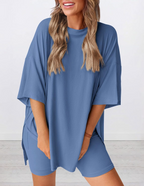 Lunaria | Women's Minimal Lounge Set – Oversized Relaxed Comfort Fit-Women's Two Piece Sets-option1]-XS-