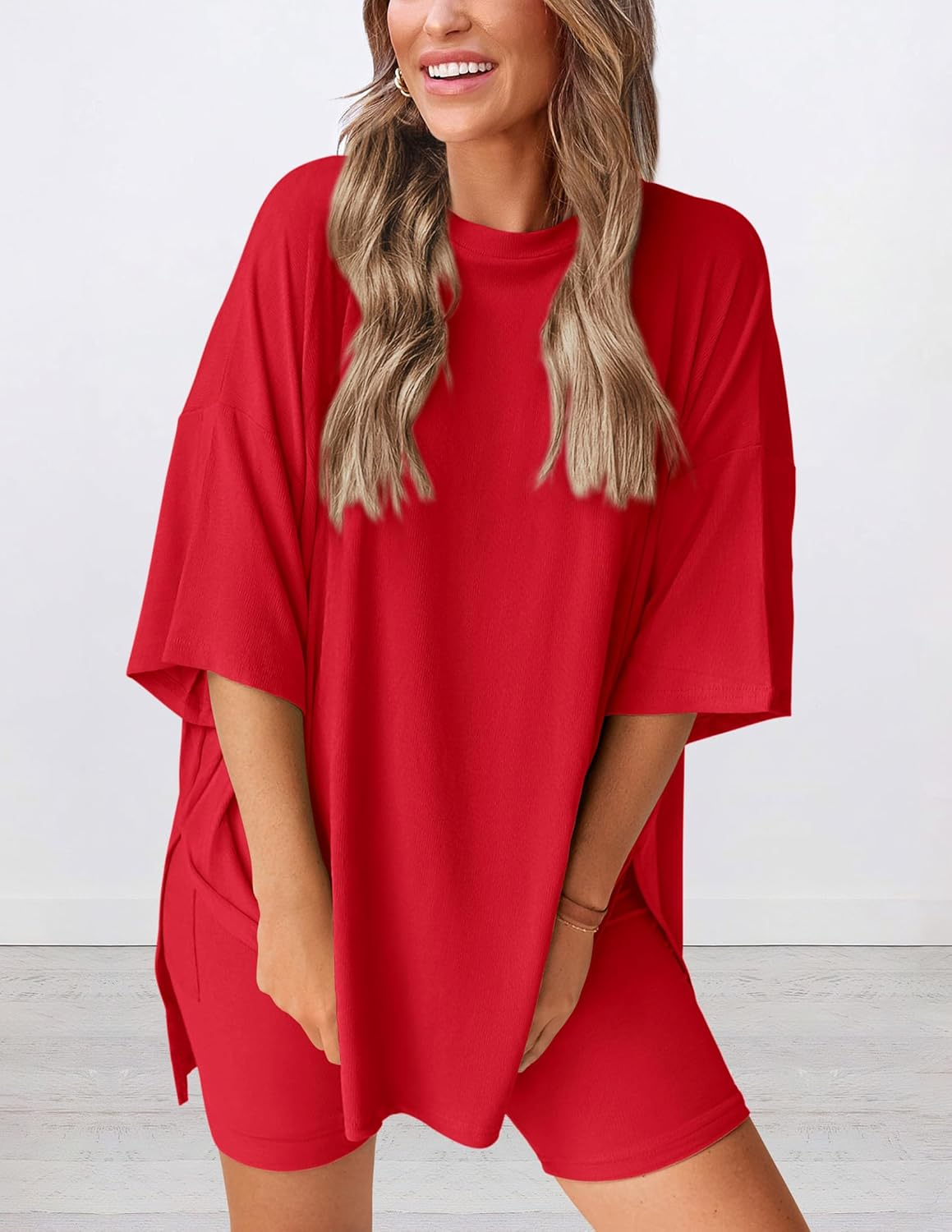 Lunaria | Women's Minimal Lounge Set – Oversized Relaxed Comfort Fit-Women's Two Piece Sets-option1]-XS-