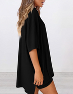 Lunaria | Women's Minimal Lounge Set – Oversized Relaxed Comfort Fit-Women's Two Piece Sets-option1]-XS-