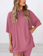 Lunaria | Women's Minimal Lounge Set – Oversized Relaxed Comfort Fit-Women's Two Piece Sets-option1]-XS-