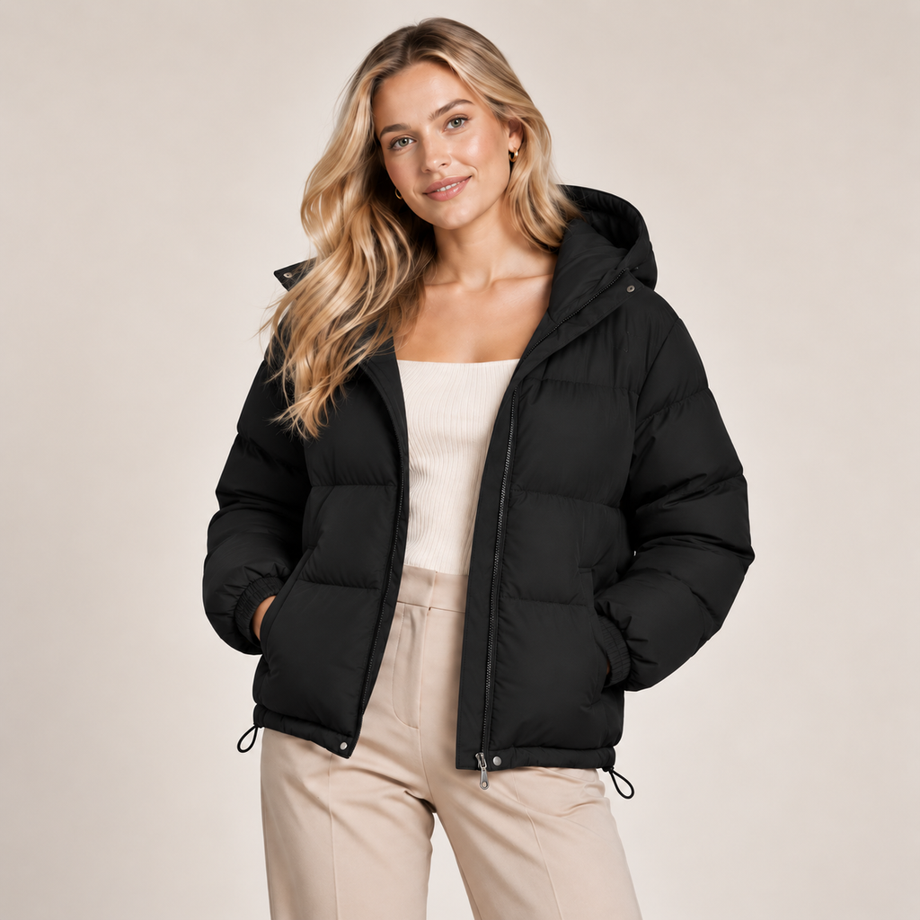 Hooded Puffer Jacket Women Winter Coat with Zip Front 5