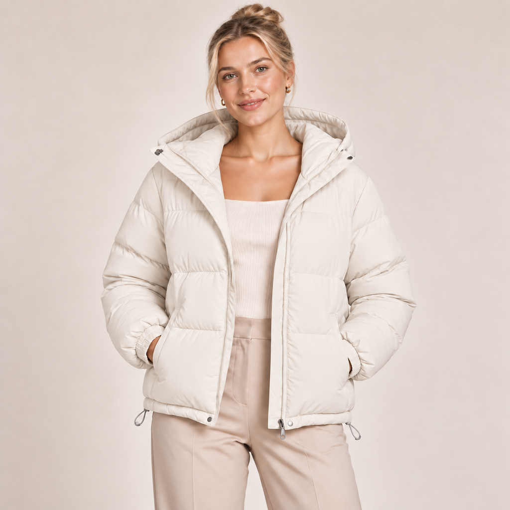 Hooded Puffer Jacket Women Winter Coat with Zip Front 6