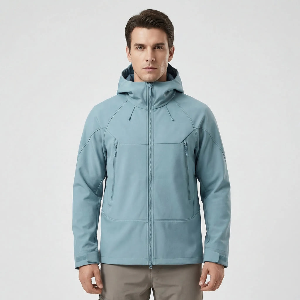 Outdoor Hooded Softshell Jacket – Unisex Fleece Lined Rain Jacket, Water-Repellent with Adjustable Hood, 6 Colors – Wilshire