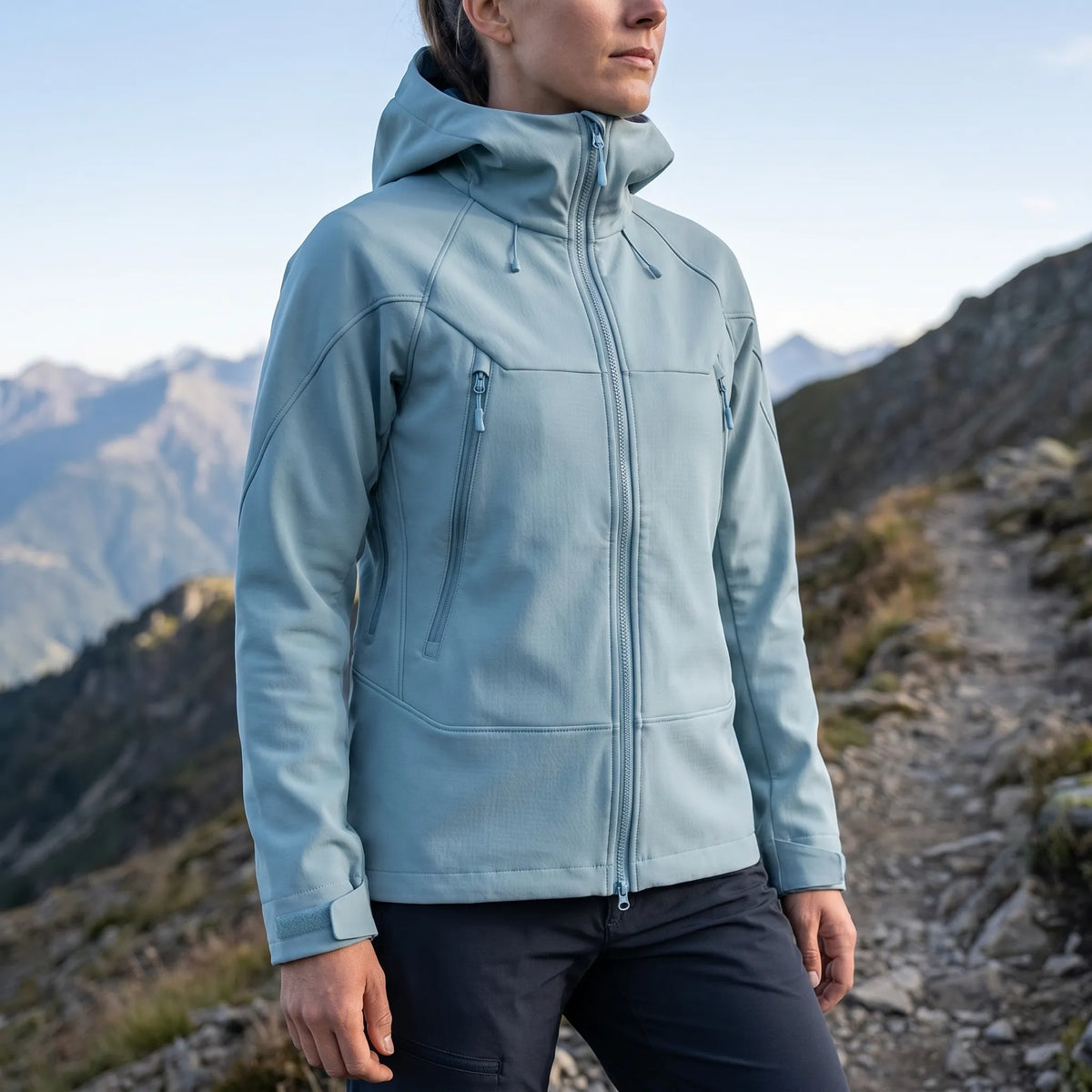 Outdoor Hooded Softshell Jacket – Unisex Fleece Lined Rain Jacket, Water-Repellent with Adjustable Hood, 6 Colors – Wilshire