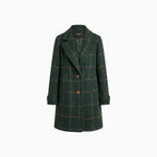 Larinda | Vintage Tweed Coat Women Structured Elegant Fit-Women's Jacket-Green-S-Camoufit