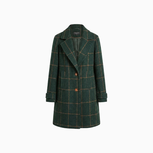 Larinda | Vintage Tweed Coat Women Structured Elegant Fit-Women's Jacket-Green-S-Camoufit