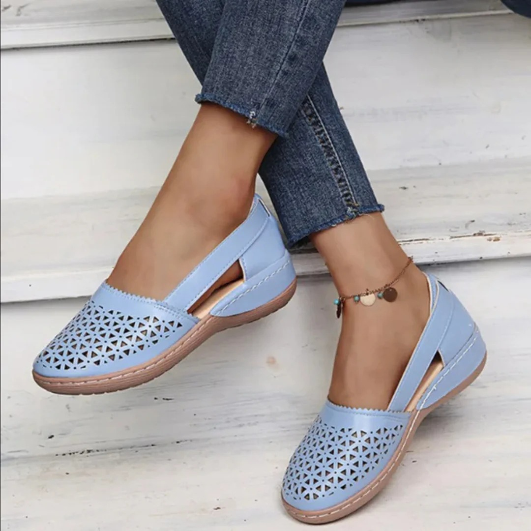 Jasmine Orthopedic Comfort Shoes - Supportive Breathable Everyday Fit-Women's Flats-Blue-5-Camoufit
