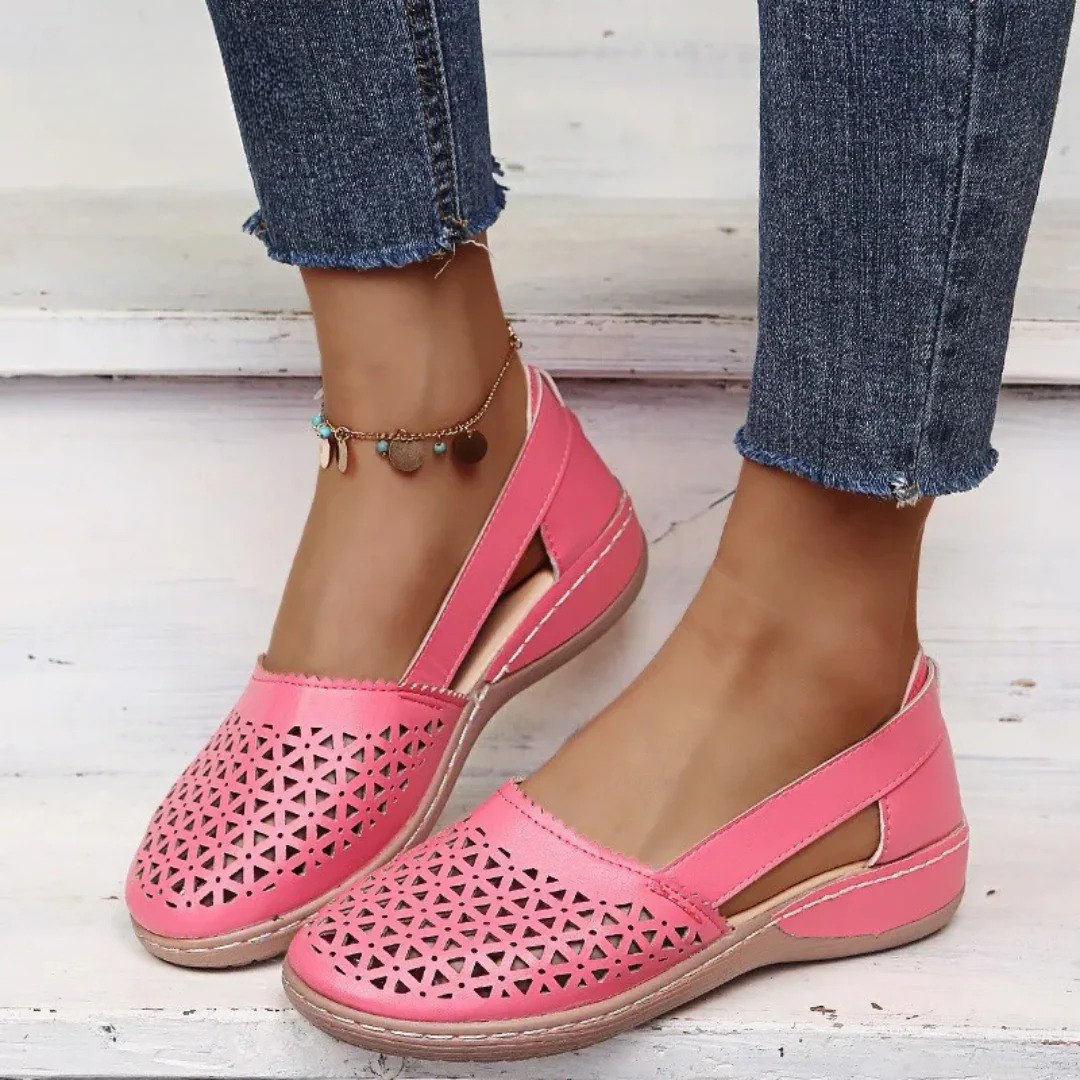 Jasmine Orthopedic Comfort Shoes - Supportive Breathable Everyday Fit-Women's Flats-Pink-5-Camoufit