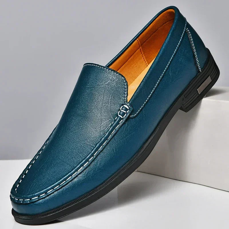 Jasper Men's Dress Shoes - Modern Classic Everyday Style-Men's Loafers-Blue-4-Camoufit