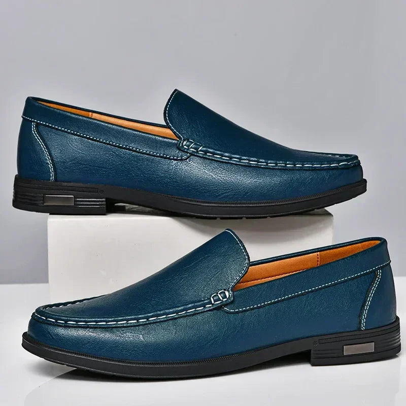 Jasper Men's Dress Shoes - Modern Classic Everyday Style-Men's Loafers-Blue-4-Camoufit