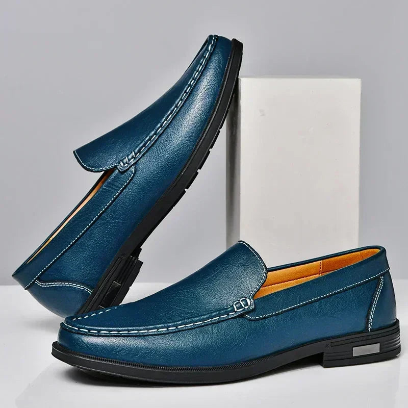 Jasper Men's Dress Shoes - Modern Classic Everyday Style-Men's Loafers-Blue-4-Camoufit