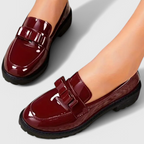 Rosavie | Women's Block Heel Loafers – Bow Detail Summer Comfort Fit-Women's Loafers-Black-5-